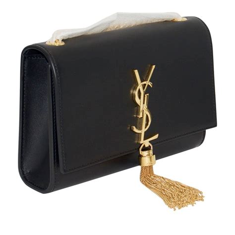 ysl black bag with silver tassel|YSL kate tassel bag small.